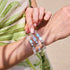 Supernova arc-en-ciel | Argent sterling .925 | Bracelet galets de verre galaxie